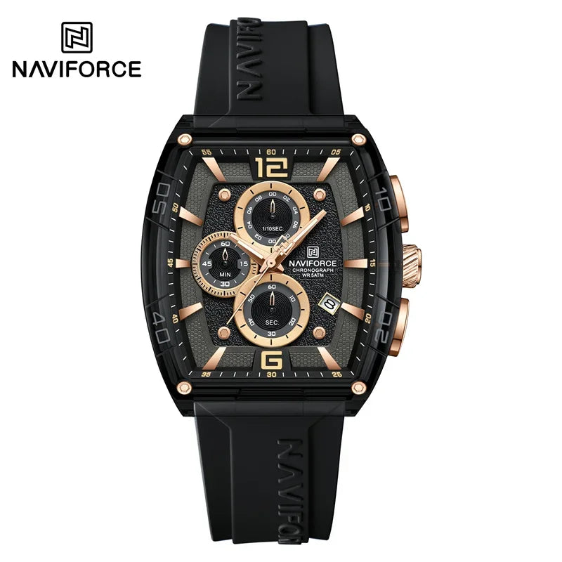 NAVIFORCE Original Watches for Men Waterproof Quartz Wristwatch Silicone Strap Luminous Date Male Watch Casual Reloj Hombre 2025