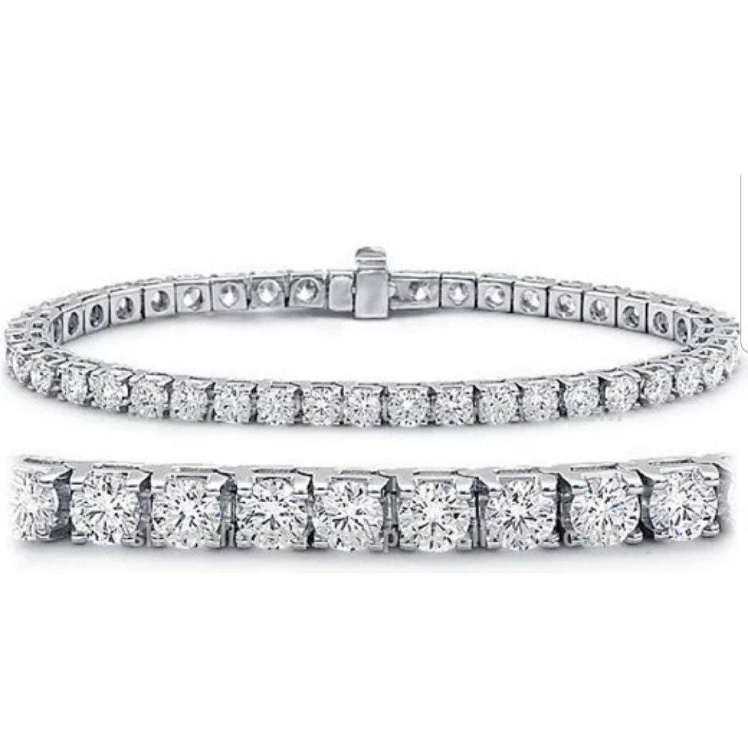 Tennis Bracelet Round Cubic Zirconia 14K Gold. 635TBH14K