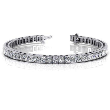 Tennis Bracelet. Square Cubic Zirconia 14K Gold. 635TBH4QK