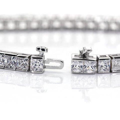 Tennis Bracelet. Square Cubic Zirconia 14K Gold. 635TBH4QK