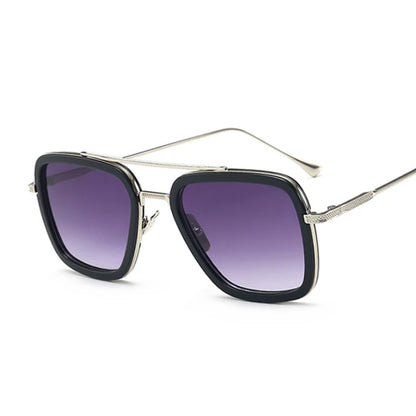 Luxury Square Sunglasses Men Women Brand Designer Retro Alloy Frame Big Sun Glasses Vintage Gradient Male Female Oculos Feminino