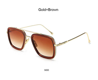 Luxury Square Sunglasses Men Women Brand Designer Retro Alloy Frame Big Sun Glasses Vintage Gradient Male Female Oculos Feminino
