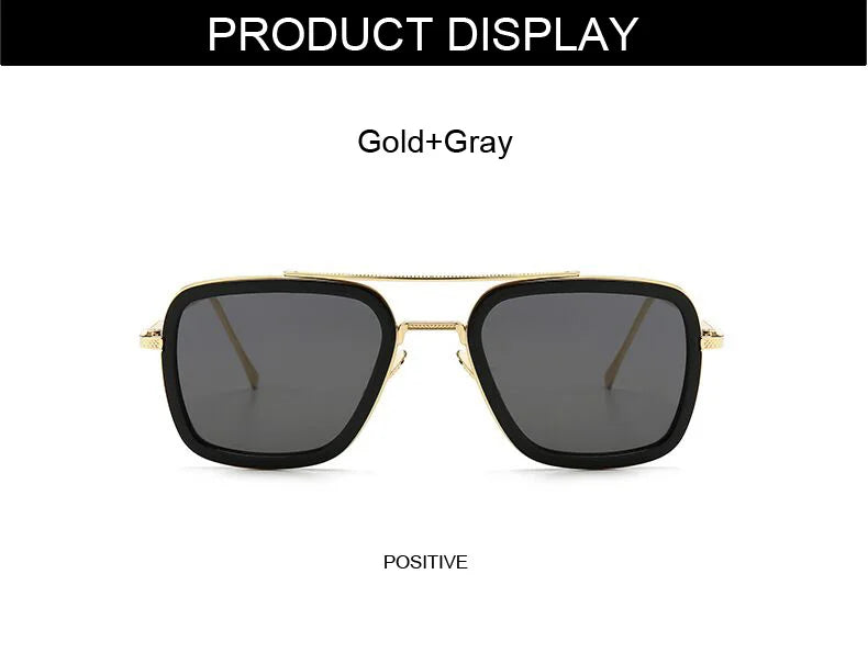 Luxury Square Sunglasses Men Women Brand Designer Retro Alloy Frame Big Sun Glasses Vintage Gradient Male Female Oculos Feminino