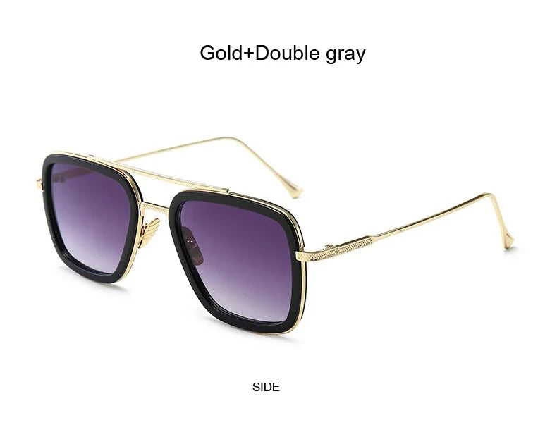 Luxury Square Sunglasses Men Women Brand Designer Retro Alloy Frame Big Sun Glasses Vintage Gradient Male Female Oculos Feminino