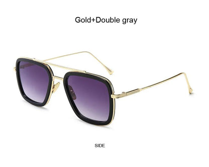 Luxury Square Sunglasses Men Women Brand Designer Retro Alloy Frame Big Sun Glasses Vintage Gradient Male Female Oculos Feminino