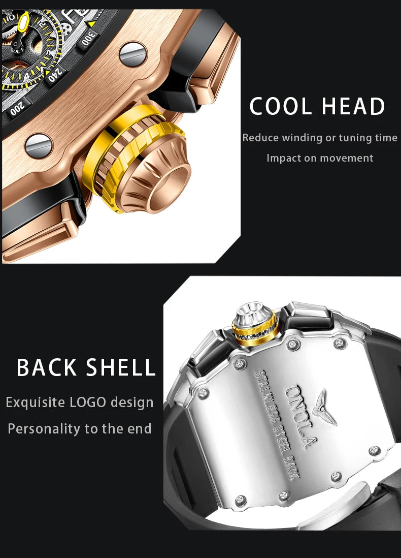 ONOLA Brand Luxury Watch Men Wrist Watches Multifunction Sports Waterproof Luminous Sports Casual Clock Men Quartz Watches Men