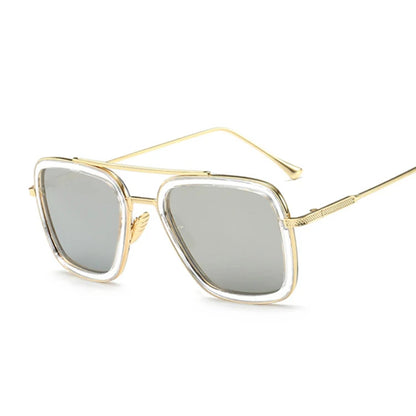 Luxury Square Sunglasses Men Women Brand Designer Retro Alloy Frame Big Sun Glasses Vintage Gradient Male Female Oculos Feminino
