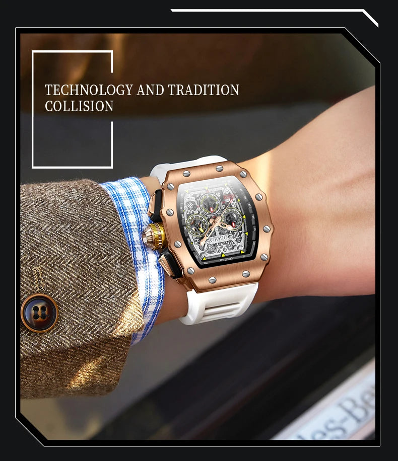 ONOLA Brand Luxury Watch Men Wrist Watches Multifunction Sports Waterproof Luminous Sports Casual Clock Men Quartz Watches Men