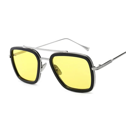 Luxury Square Sunglasses Men Women Brand Designer Retro Alloy Frame Big Sun Glasses Vintage Gradient Male Female Oculos Feminino
