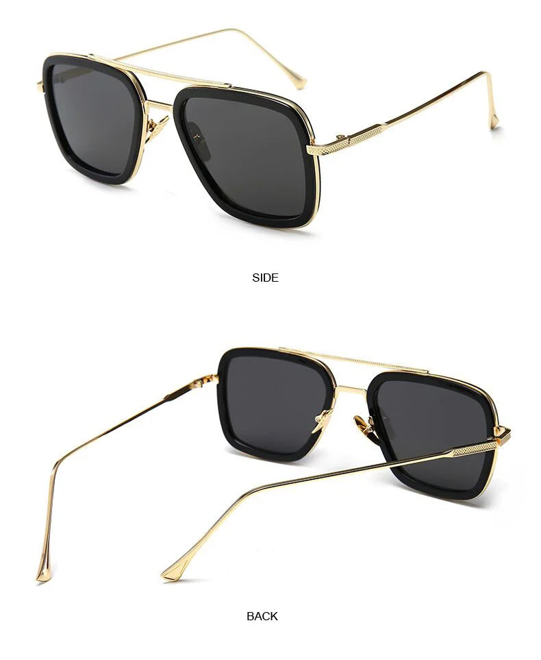 Luxury Square Sunglasses Men Women Brand Designer Retro Alloy Frame Big Sun Glasses Vintage Gradient Male Female Oculos Feminino