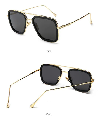 Luxury Square Sunglasses Men Women Brand Designer Retro Alloy Frame Big Sun Glasses Vintage Gradient Male Female Oculos Feminino