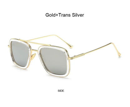 Luxury Square Sunglasses Men Women Brand Designer Retro Alloy Frame Big Sun Glasses Vintage Gradient Male Female Oculos Feminino