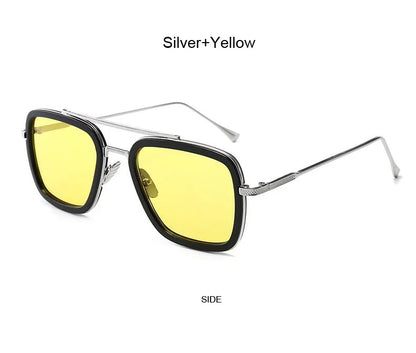 Luxury Square Sunglasses Men Women Brand Designer Retro Alloy Frame Big Sun Glasses Vintage Gradient Male Female Oculos Feminino
