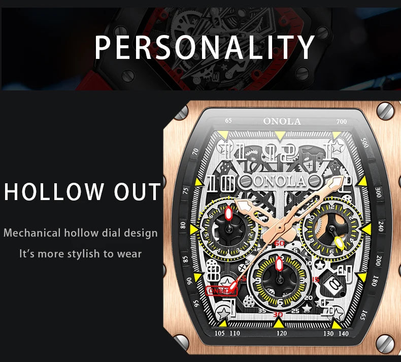 ONOLA Brand Luxury Watch Men Wrist Watches Multifunction Sports Waterproof Luminous Sports Casual Clock Men Quartz Watches Men