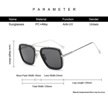 Luxury Square Sunglasses Men Women Brand Designer Retro Alloy Frame Big Sun Glasses Vintage Gradient Male Female Oculos Feminino