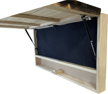 Large American Flag Gun Safe - Quick Access Hidden Gun Safe for Rifles, Shotguns, & Handguns - Gun Concealment Furniture with Magnetic Lock - Gun Self Hidden Storage (Red and Blue)
