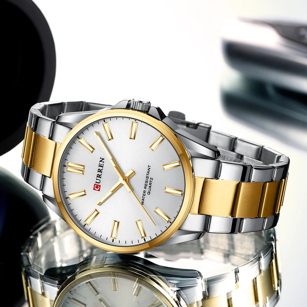 CURREN Classic Fashion Brand Watches for Men Business Quartz Luminous Hands Wristwatches with Stainless Steel Strap