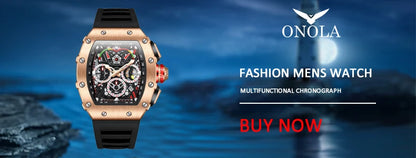 ONOLA Brand Luxury Watch Men Wrist Watches Multifunction Sports Waterproof Luminous Sports Casual Clock Men Quartz Watches Men