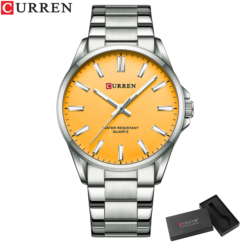 CURREN Classic Fashion Brand Watches for Men Business Quartz Luminous Hands Wristwatches with Stainless Steel Strap