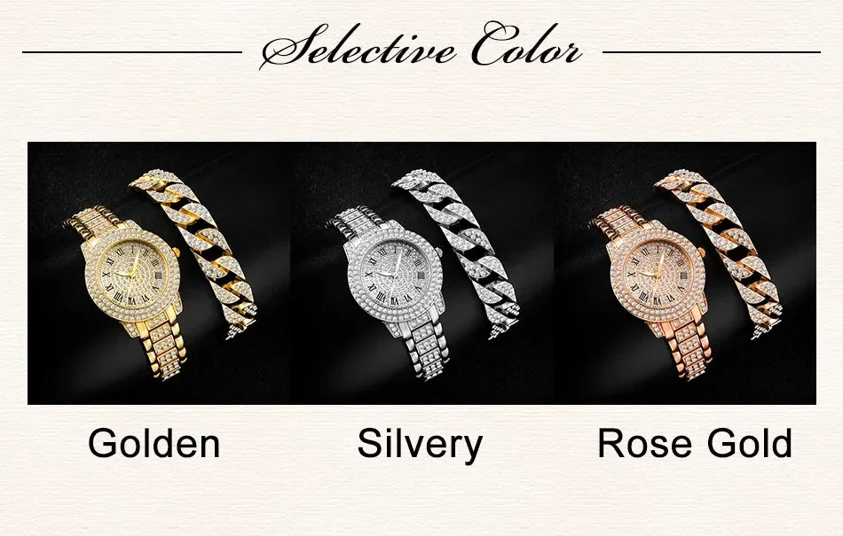 Diamond Women Watches Gold Watch Ladies Wrist Watches Luxury Brand Rhinestone Womens Bracelet Watches Female Relogio Feminino
