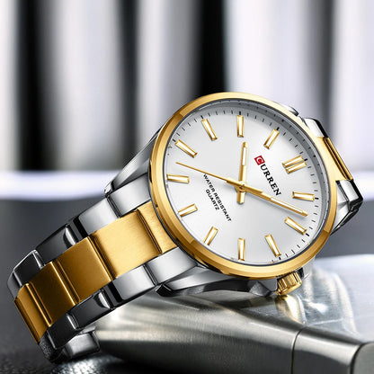 CURREN Classic Fashion Brand Watches for Men Business Quartz Luminous Hands Wristwatches with Stainless Steel Strap