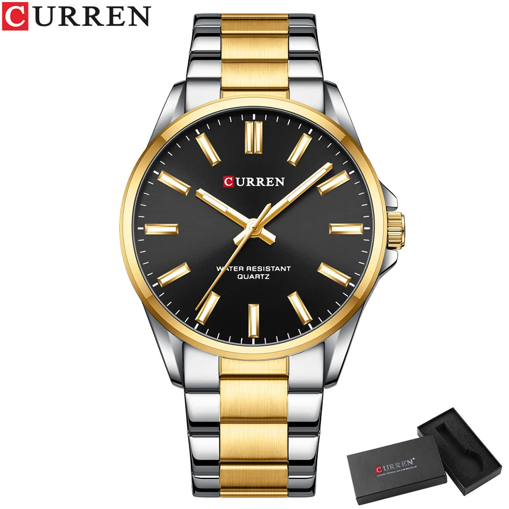 CURREN Classic Fashion Brand Watches for Men Business Quartz Luminous Hands Wristwatches with Stainless Steel Strap