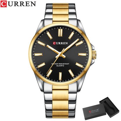 CURREN Classic Fashion Brand Watches for Men Business Quartz Luminous Hands Wristwatches with Stainless Steel Strap