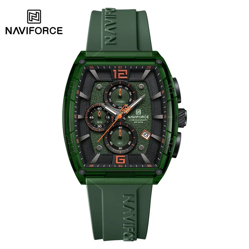 NAVIFORCE Original Watches for Men Waterproof Quartz Wristwatch Silicone Strap Luminous Date Male Watch Casual Reloj Hombre 2025