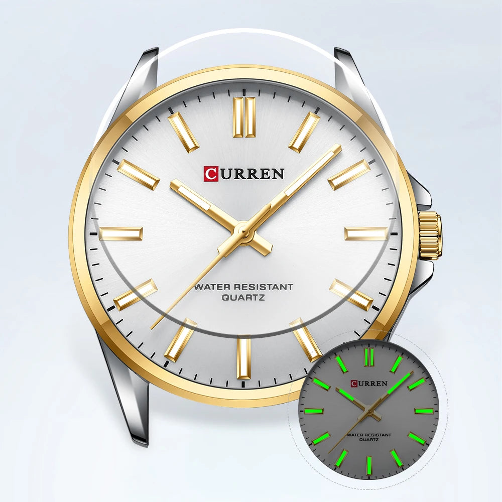 CURREN Classic Fashion Brand Watches for Men Business Quartz Luminous Hands Wristwatches with Stainless Steel Strap