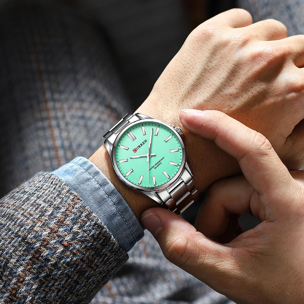 CURREN Classic Fashion Brand Watches for Men Business Quartz Luminous Hands Wristwatches with Stainless Steel Strap