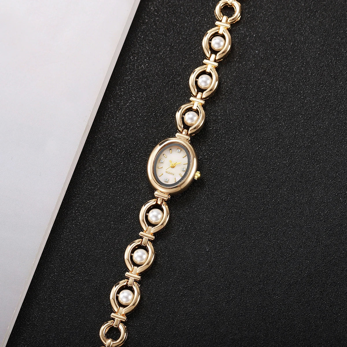 Elegant Women Watches Fashion Pearls Bracelet Ladies Quartz Wristwatch Reloj Mujer Girls Clock Gift (Without Box)