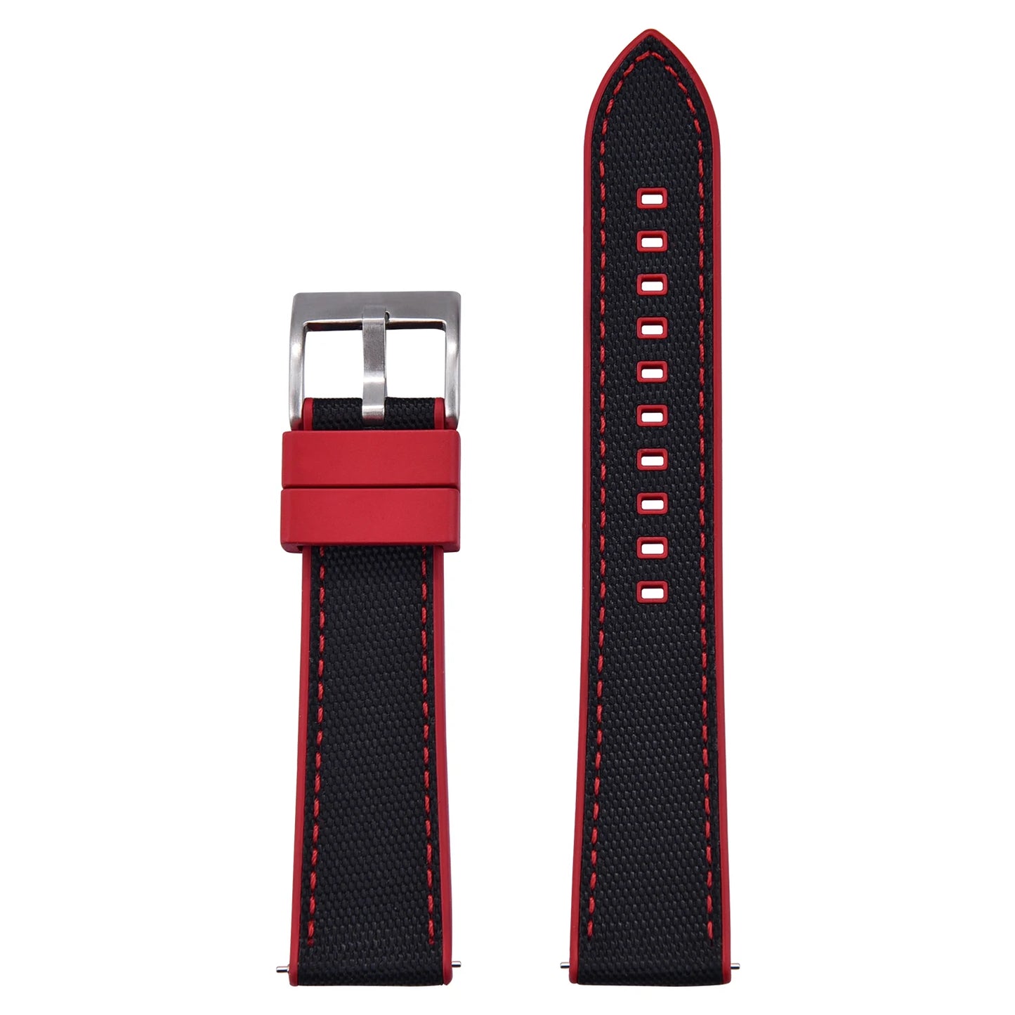 High Quality Hybrid Nylon FKM Watch Strap 20mm 22mm Quick Release Fluoro Rubber Nylon Watchbands For Each Brand Diving Watches