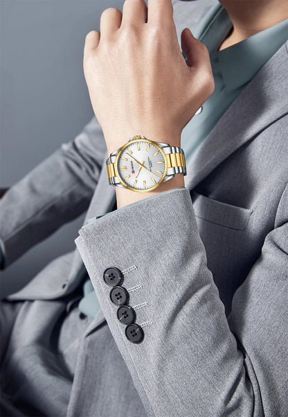 CURREN Classic Fashion Brand Watches for Men Business Quartz Luminous Hands Wristwatches with Stainless Steel Strap