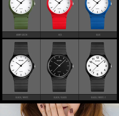 SKMEI 1419 Wristwatches Girls Clock Montre Femme Luxury Women Quartz Watches Fashion Silicone Waterproof Simple Sport Women