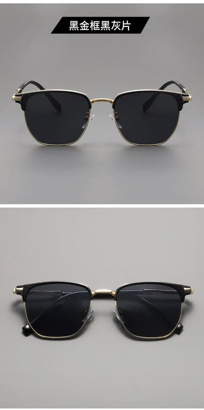 Luxury Square Sunglasses Men Women Brand Designer Trend Alloy Frame Sun Glasses Vintage Gradient Male Female Oculos