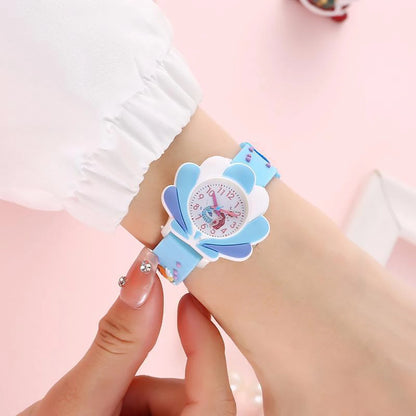 1/2/4pcs-Mermaid 3D Cartoon Shell Watch - Enchanting Colorful Design for Christmas Gifts, Watches, and Bracelets Set for Girls