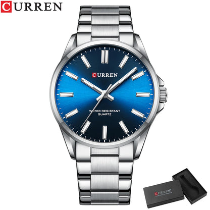 CURREN Classic Fashion Brand Watches for Men Business Quartz Luminous Hands Wristwatches with Stainless Steel Strap