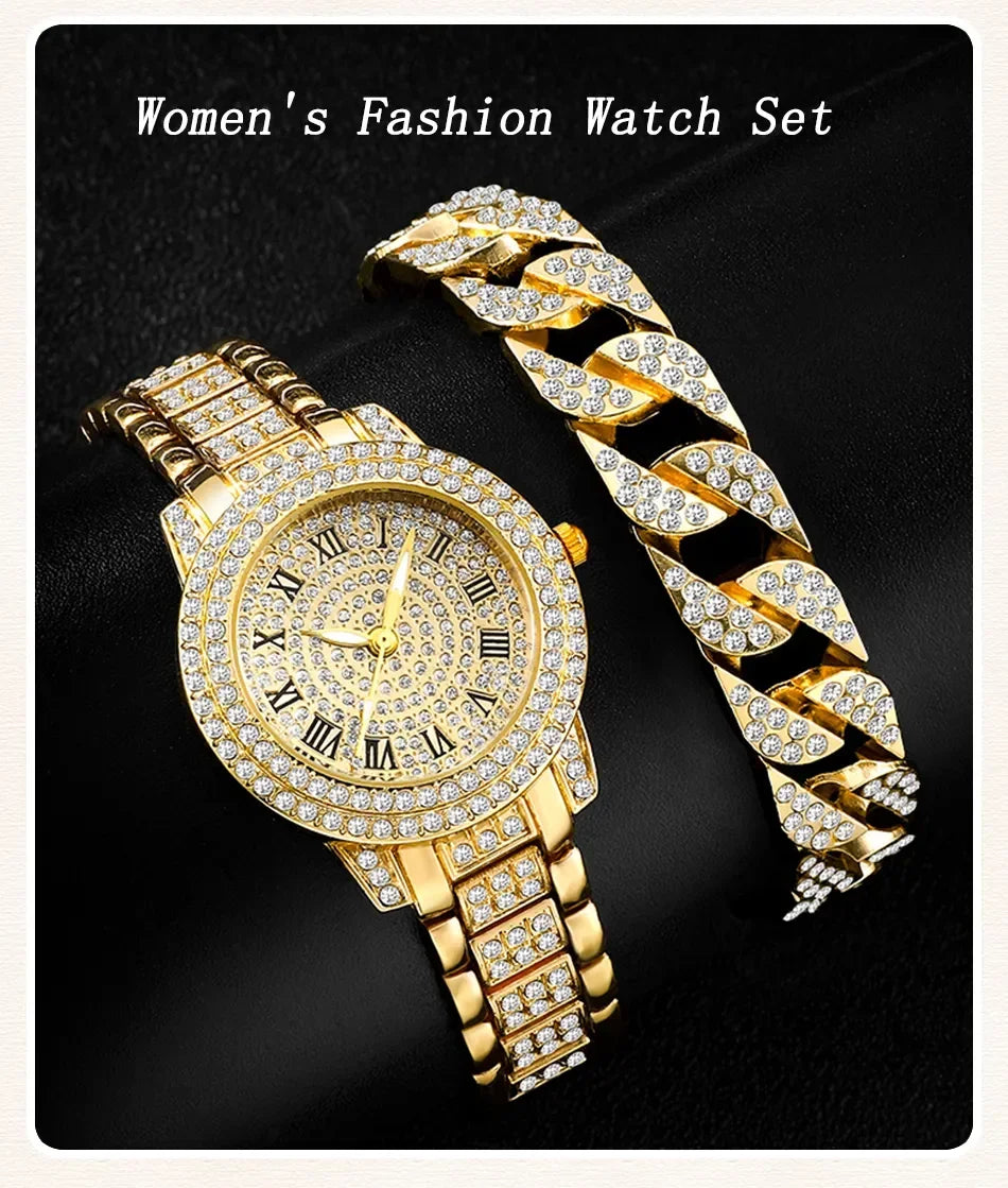 Diamond Women Watches Gold Watch Ladies Wrist Watches Luxury Brand Rhinestone Womens Bracelet Watches Female Relogio Feminino