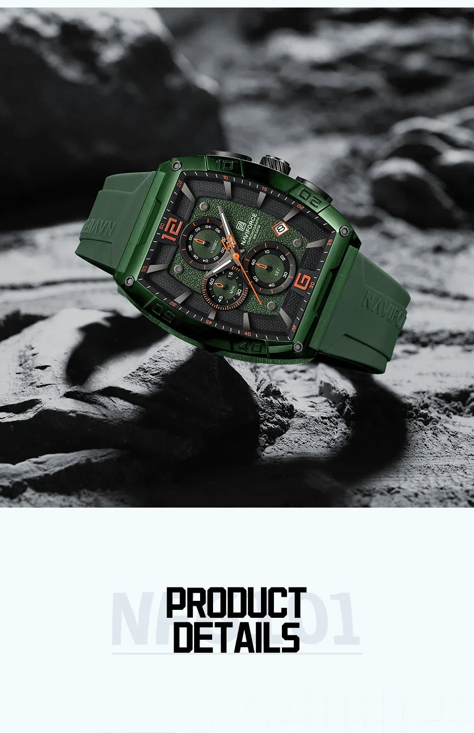 NAVIFORCE Original Watches for Men Waterproof Quartz Wristwatch Silicone Strap Luminous Date Male Watch Casual Reloj Hombre 2025