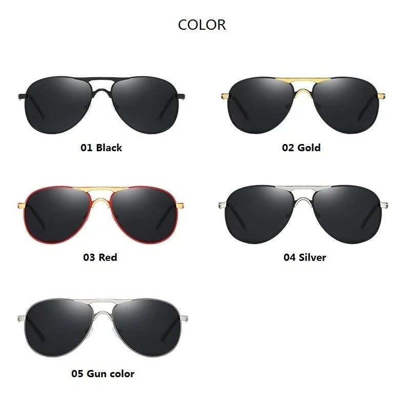 Luxury Pilot  Sunglasses Men Women Driving Fishing Retro Sun Glasses Brand Designer Male Metal Sunglasses For Man