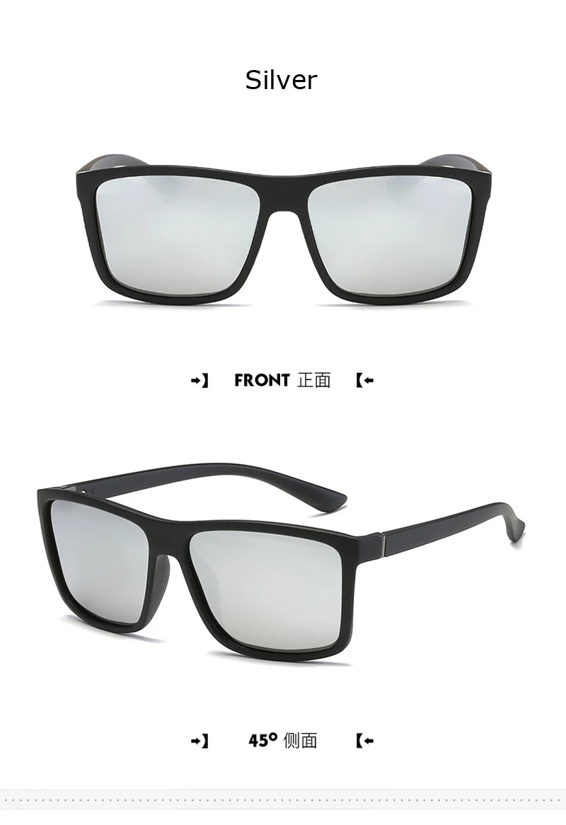 Luxury Square Vintage Polarization Sunglasses for Men Women Fashion Climbing Driving Anti-glare Sun Glasses Male Eyewear UV400