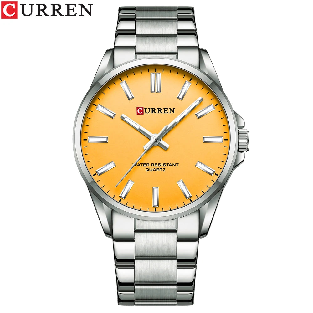 CURREN Classic Fashion Brand Watches for Men Business Quartz Luminous Hands Wristwatches with Stainless Steel Strap