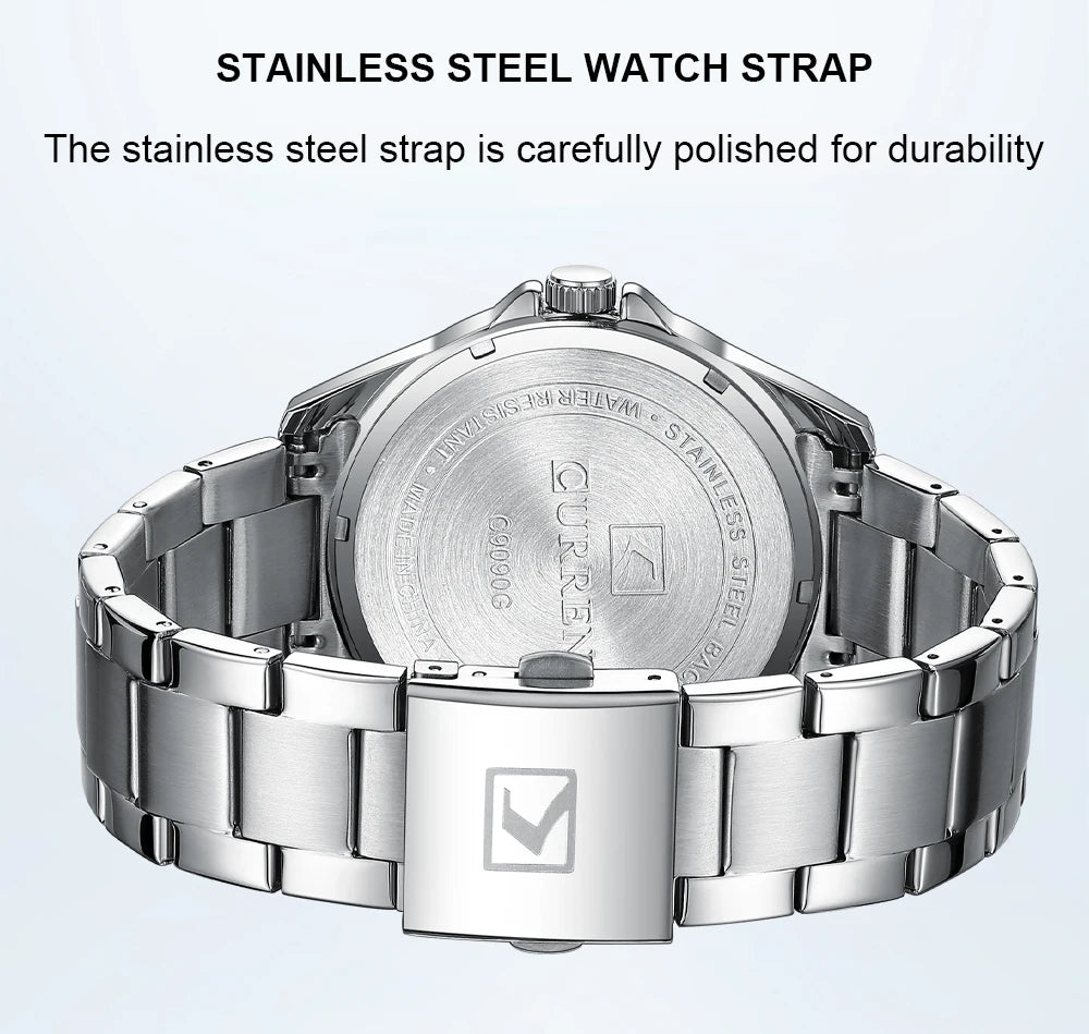 CURREN Classic Fashion Brand Watches for Men Business Quartz Luminous Hands Wristwatches with Stainless Steel Strap