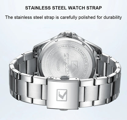 CURREN Classic Fashion Brand Watches for Men Business Quartz Luminous Hands Wristwatches with Stainless Steel Strap