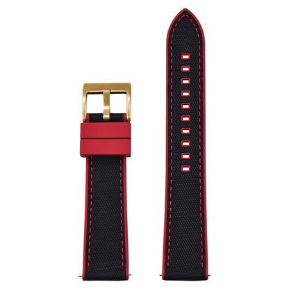 High Quality Hybrid Nylon FKM Watch Strap 20mm 22mm Quick Release Fluoro Rubber Nylon Watchbands For Each Brand Diving Watches