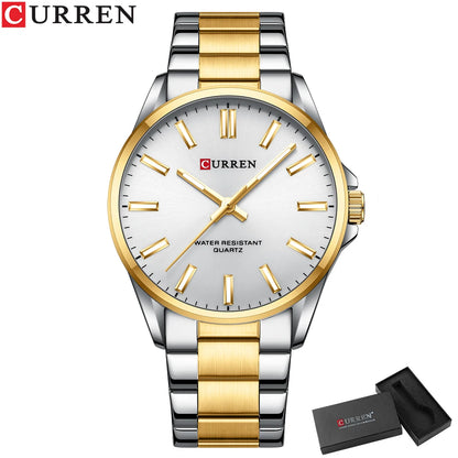 CURREN Classic Fashion Brand Watches for Men Business Quartz Luminous Hands Wristwatches with Stainless Steel Strap