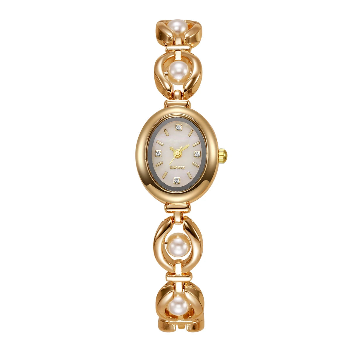 Elegant Women Watches Fashion Pearls Bracelet Ladies Quartz Wristwatch Reloj Mujer Girls Clock Gift (Without Box)