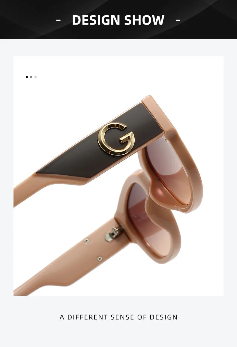 Luxury G Brand Women Sunglasses Stylish Square Men Glasses Trendy Fashion Unisex Designer Eyewear UV400