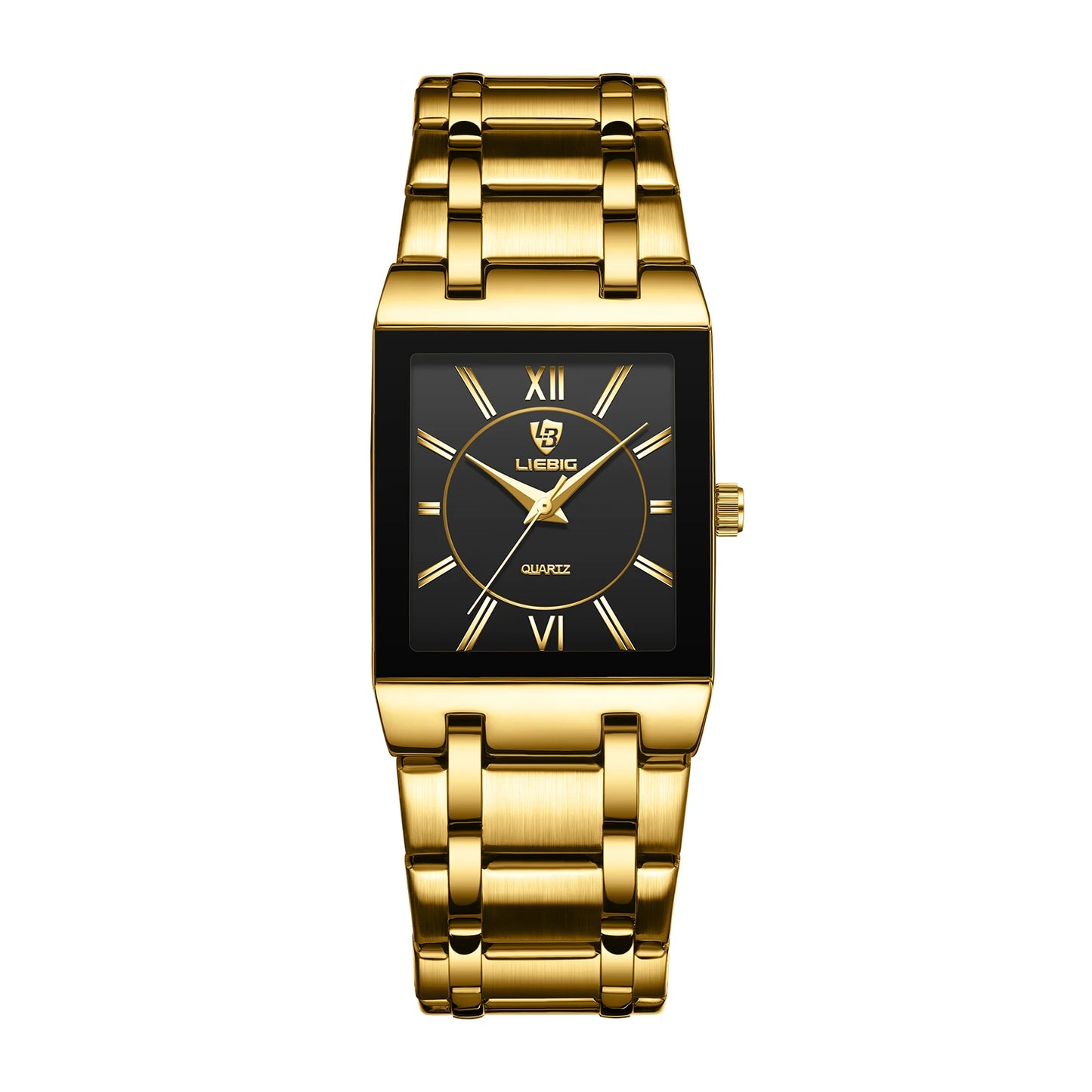 LIEBIG Simple Luxury Stainless Steel Strap Quartz Waterproof Wristwatch For Men Women Simple Business Watches Clock Reloj Hombre