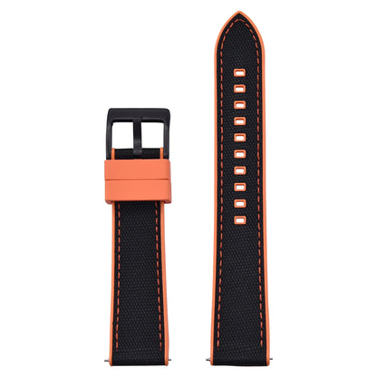 High Quality Hybrid Nylon FKM Watch Strap 20mm 22mm Quick Release Fluoro Rubber Nylon Watchbands For Each Brand Diving Watches